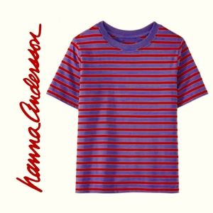 Hanna Andersson Red & Navy Relaxed Fit Striped T-Shirt 10